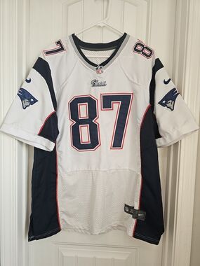 NFL Gronkowski #87 Patriots White and Navy Football Jersey